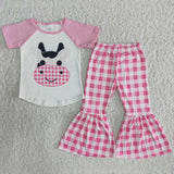 Girl Cow Plaid Outfit