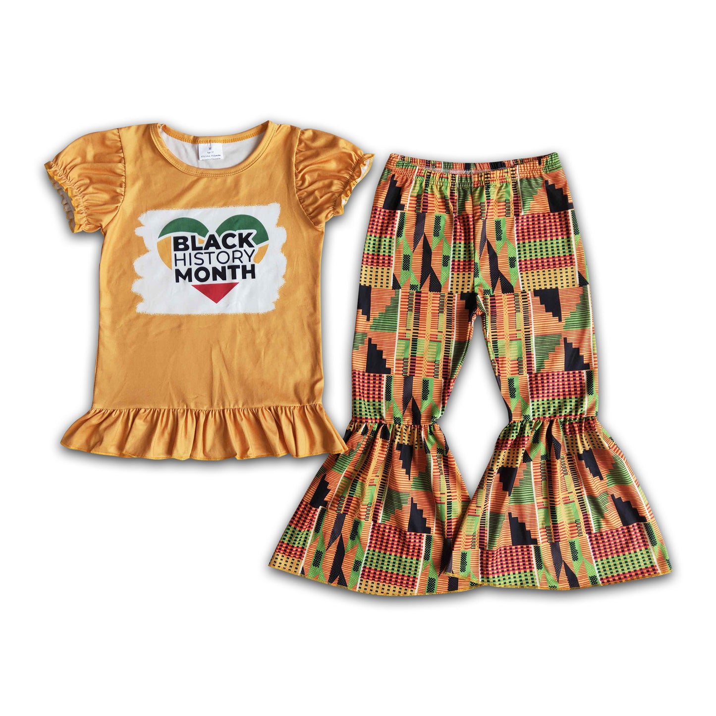 Black history month shirt bell bottom pants girls boutique clothing