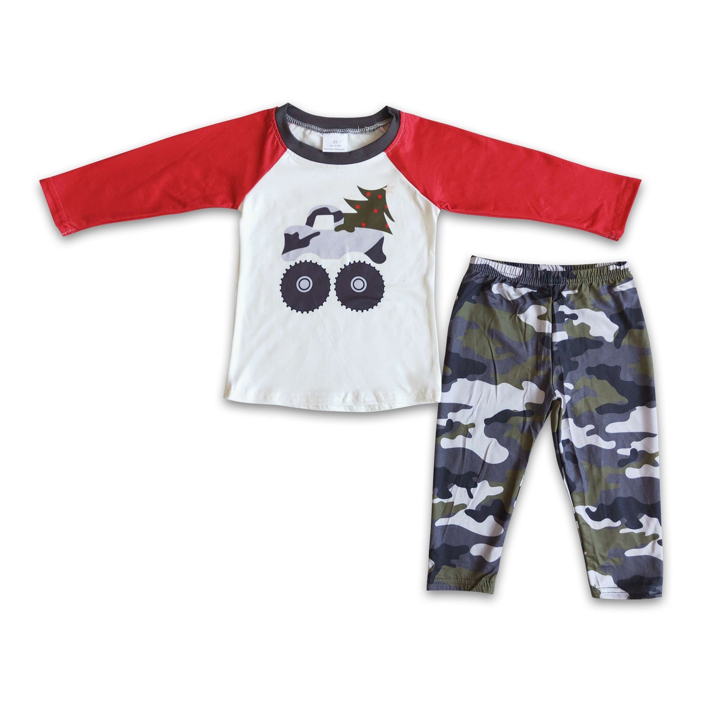 Boy truck camo pants Christmas clothing