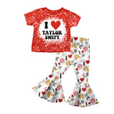 MOQ 3 Red I love heart pants ears singer girls outfits