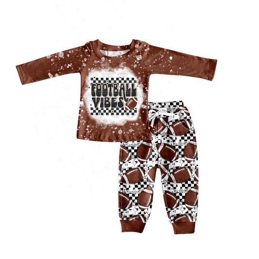 MOQ 5 football vibes brown kids boy clothing set