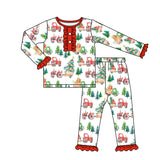 MOQ 5 Christmas tree truck girls pajamas