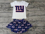 MOQ 3 pcs N Y white top skirt girls cheer clothes