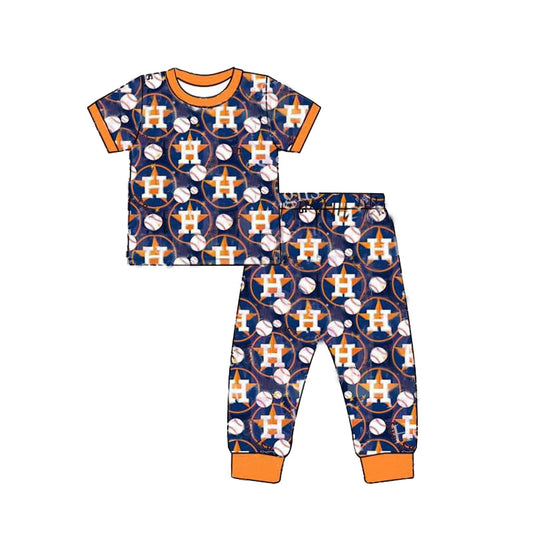 Deadline Feb 2 short sleeves H star baseball baby kids team pajamas