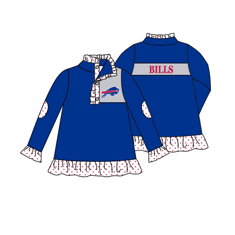 MOQ 5 blue bills kids girls team pullover