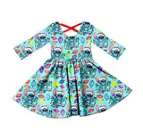 MOQ 5 koala lighing long sleeves girls Christmas dress