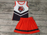 MOQ 3 pcs tiger black orange top skirt girls cheer clothes