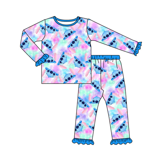 MOQ 5 tie dye koala long sleeves girls pajamas