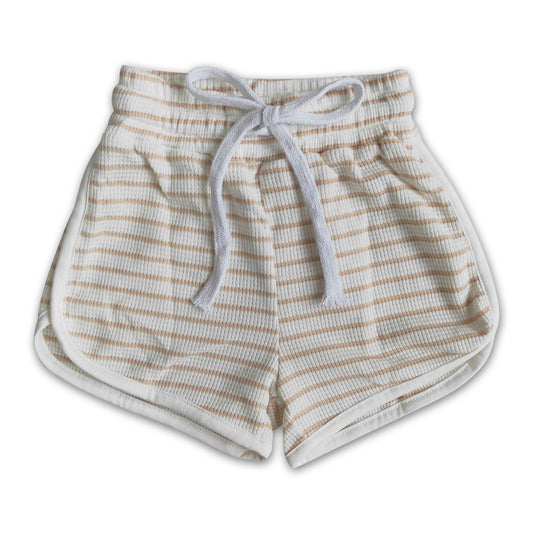 High quality cotton white khaki drawstring girls summer shorts
