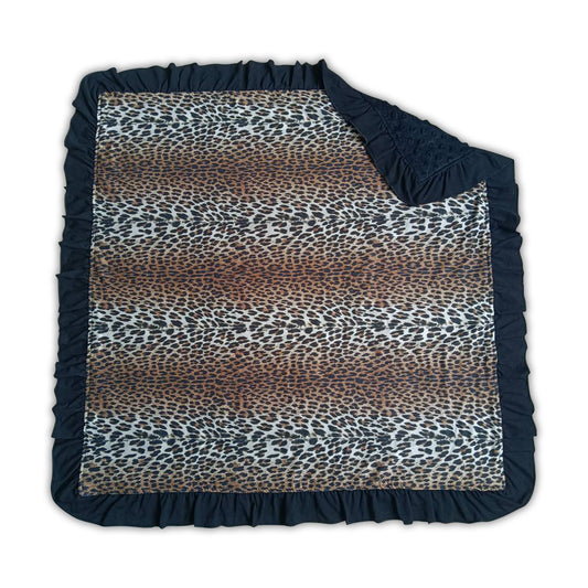 Baby Leopard Ruffle Blankets