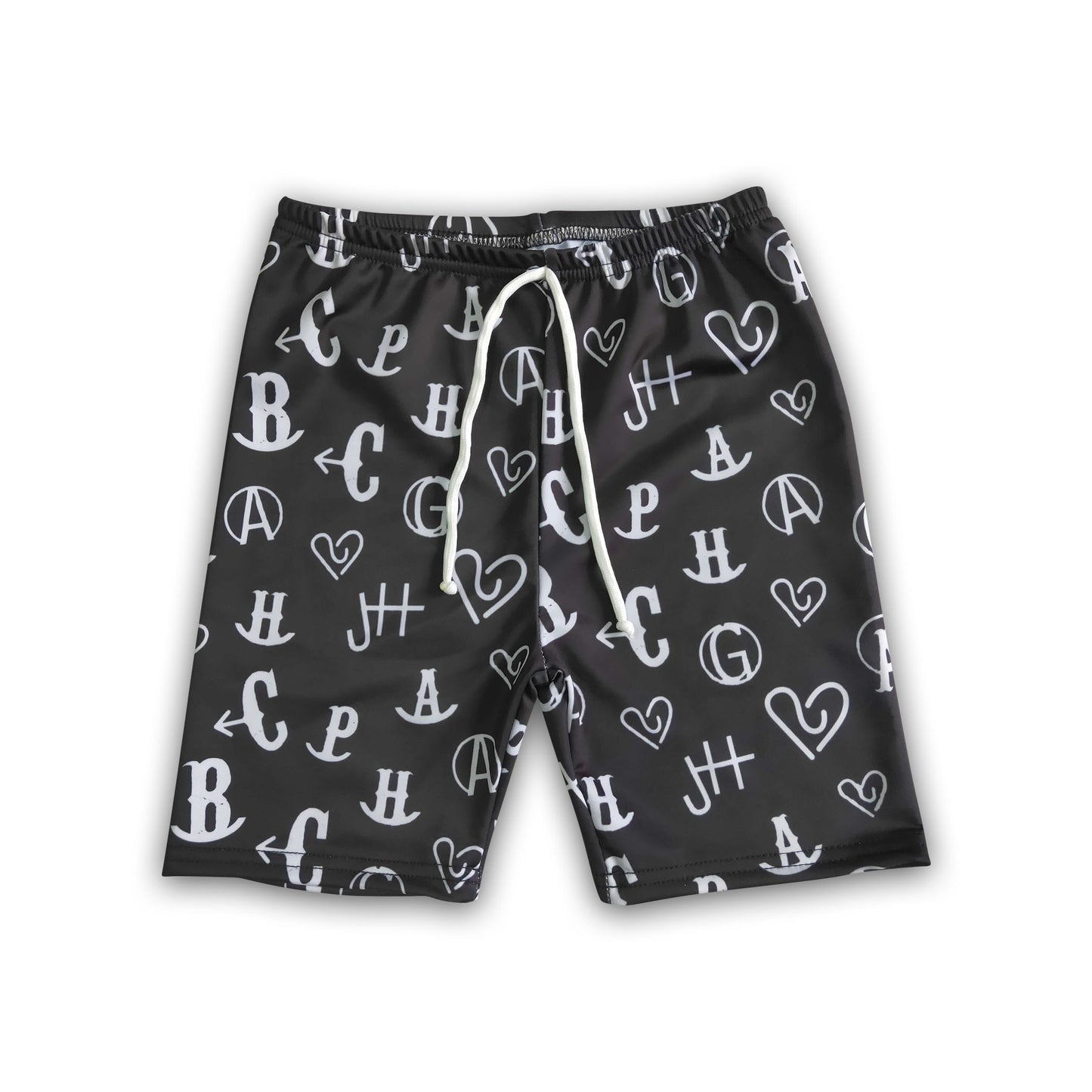 Black letters baby boy trunks summer swimsuit