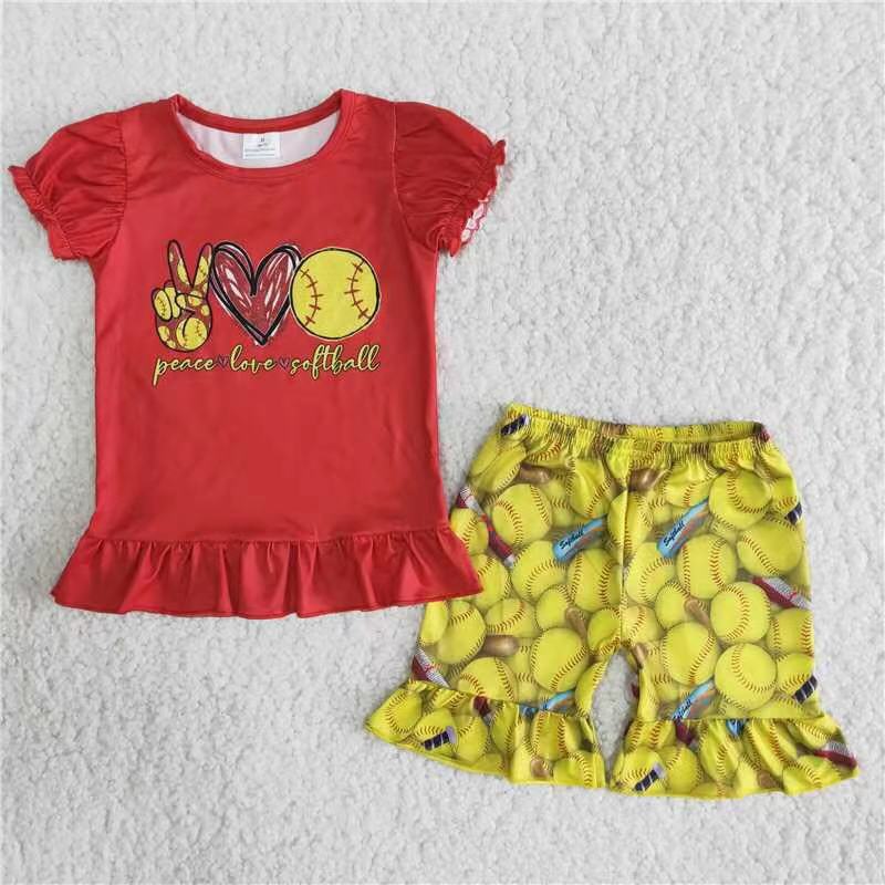 Peace love softball kids clothing girls outfits