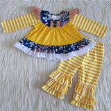 Long sleeve tunic stripe pants baby girls clothing