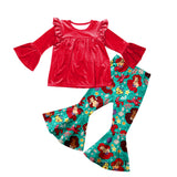 MOQ 5 red tunic princess bell bottom pants girls clothes