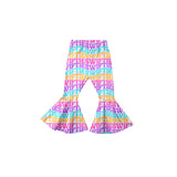MOQ 5 Colorful letters ears singer girls bell bottom pants