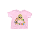 MOQ 3 Jan flower pink little girls singer ear shirt