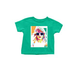 MOQ 3 Green short sleeves singer girls shirt