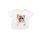 MOQ 3 white short sleeves singer girls shirt