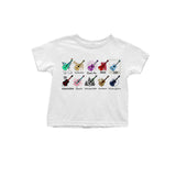 MOQ 3 pcs short sleeves white guitar singer girls shirt