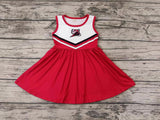 MOQ  3 sleeveless white red kids girls team cheer dress