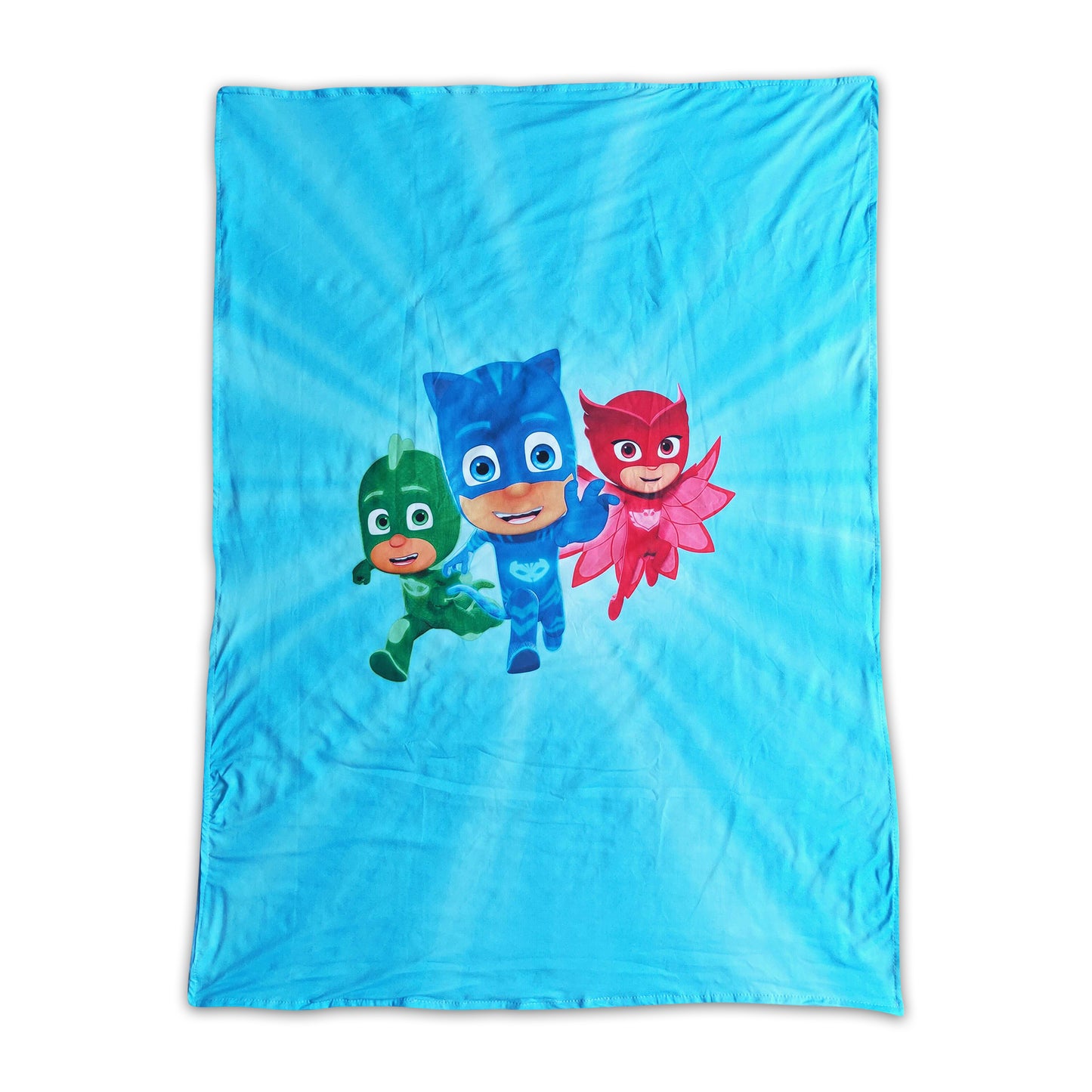 Blue hero print minky baby girls blankets