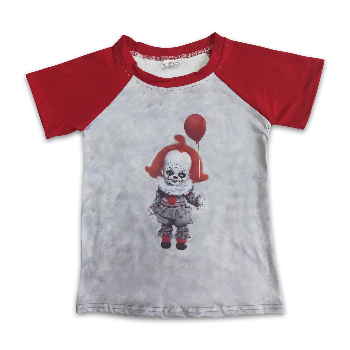Boy Red Short Sleeve Balloon Halloween Shirt