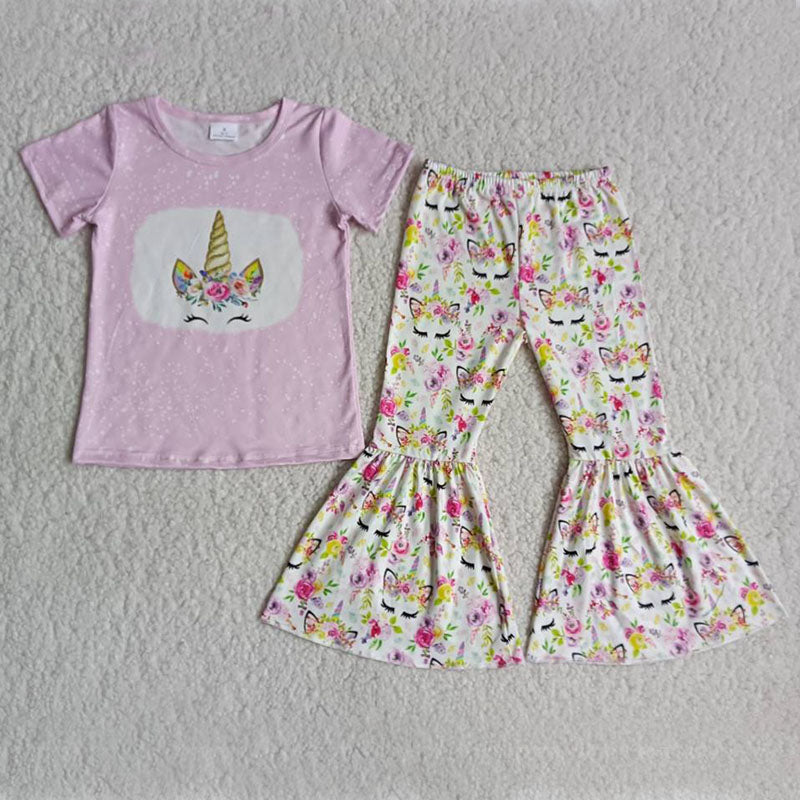 Girl Unicorn Bell Bottom Outfit