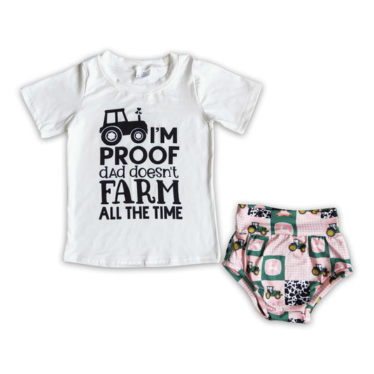 I am proof dad doesn't farm all the time tractor bummies baby kids clothing