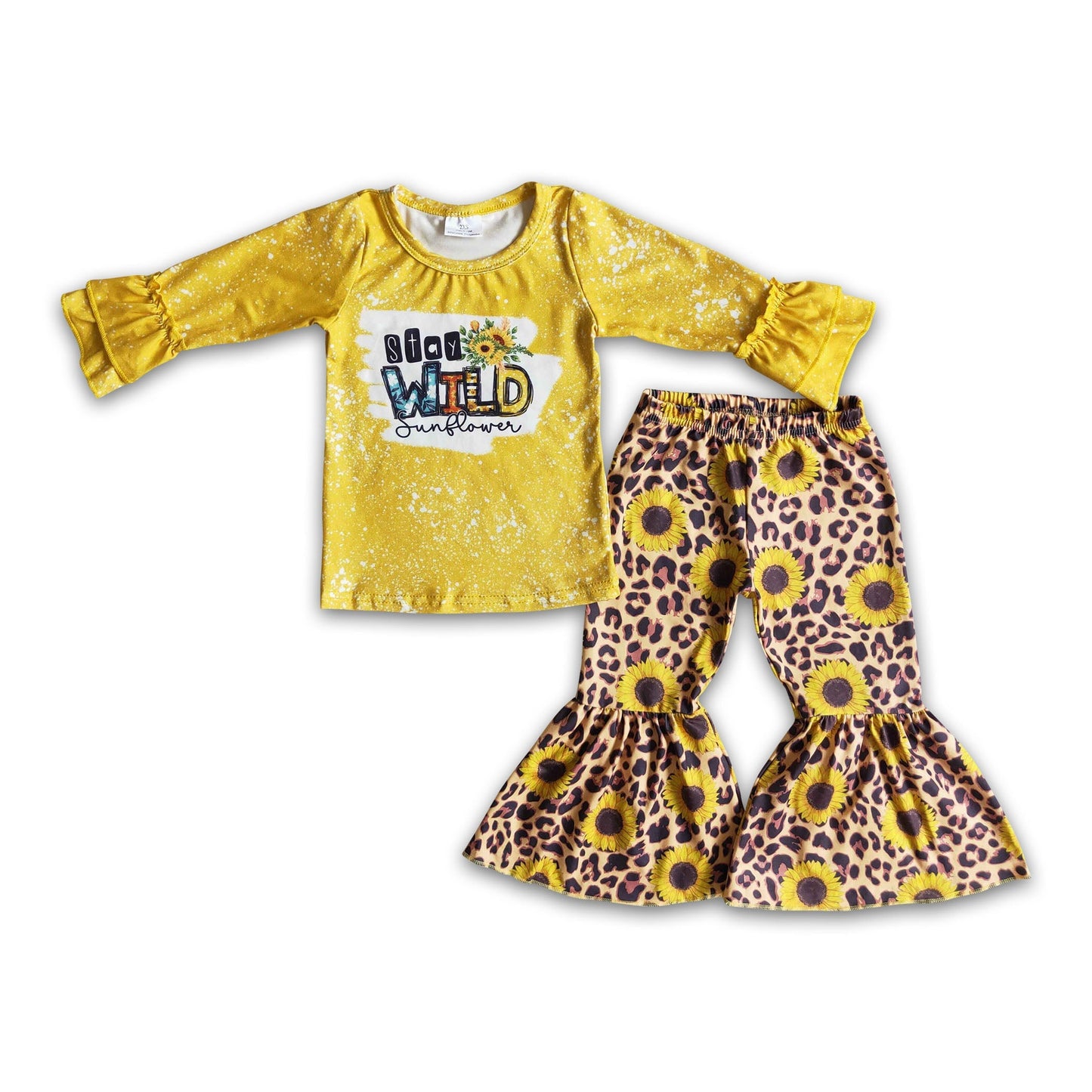 stay wild sunflower shirt leopard pants clothing set