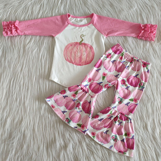 Girl Pink Pumpkin Long Pants Outfit