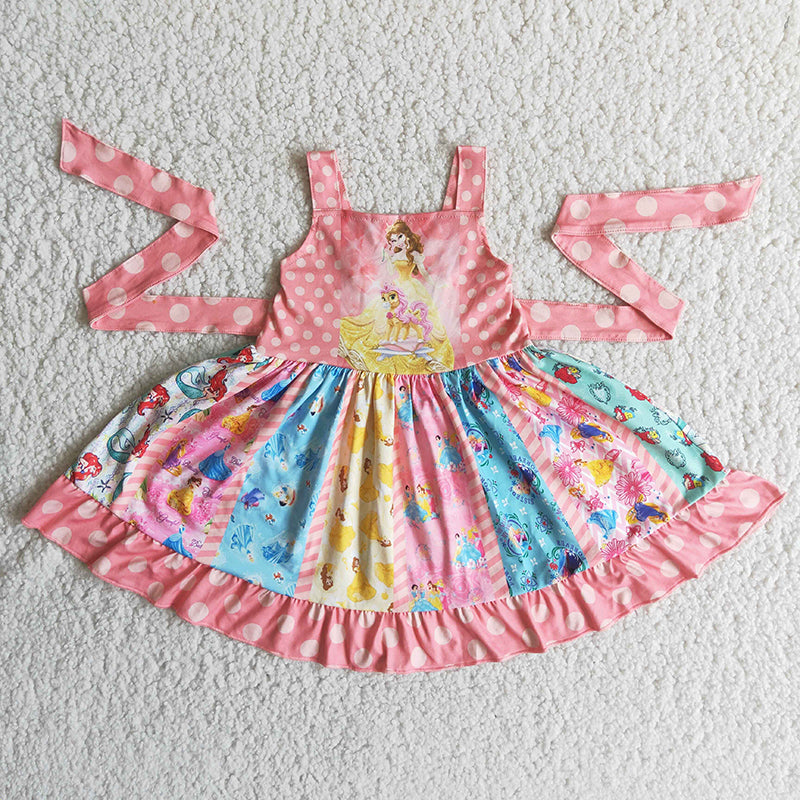 Girl polka dots panel princess twirl dresses