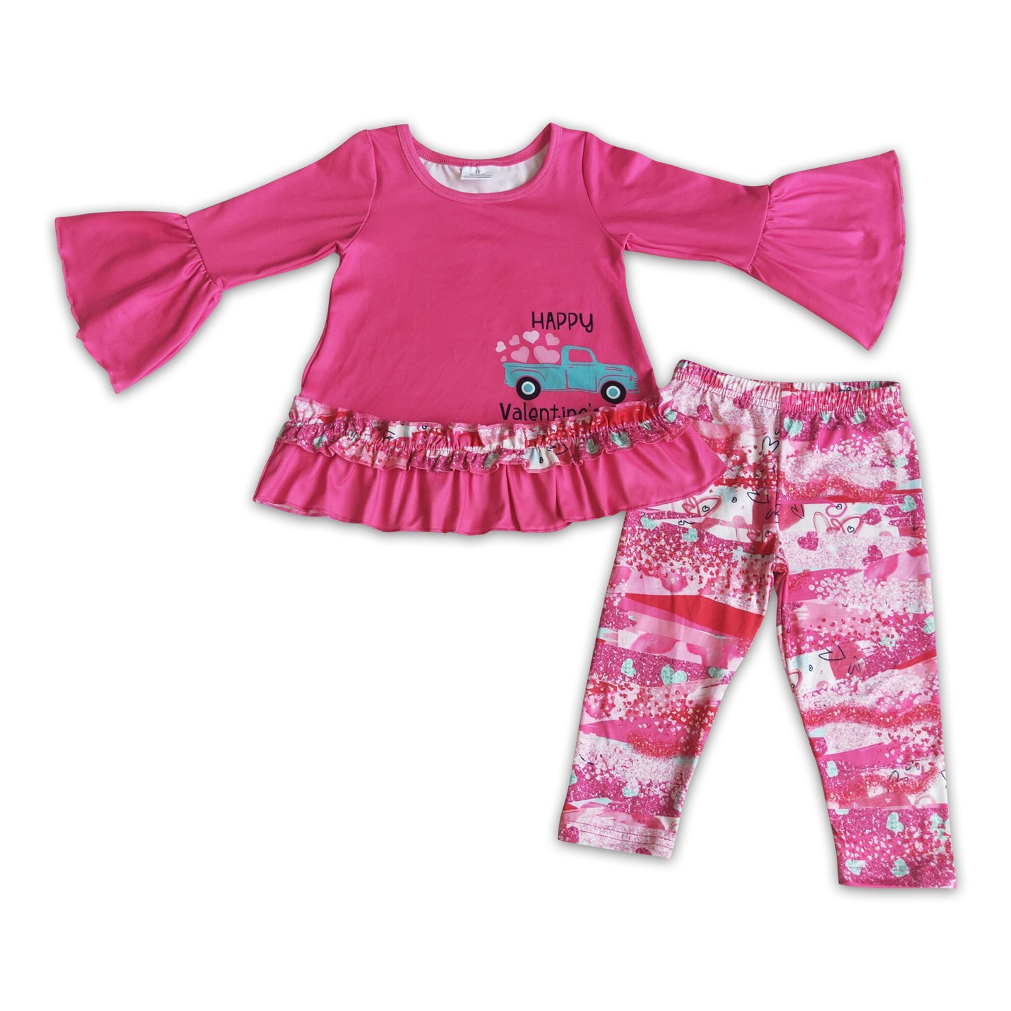 Happy valentine's shirt leggings baby girls cute outfits
