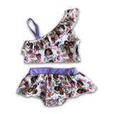Lavender cute print magic baby girls summer swimsuit