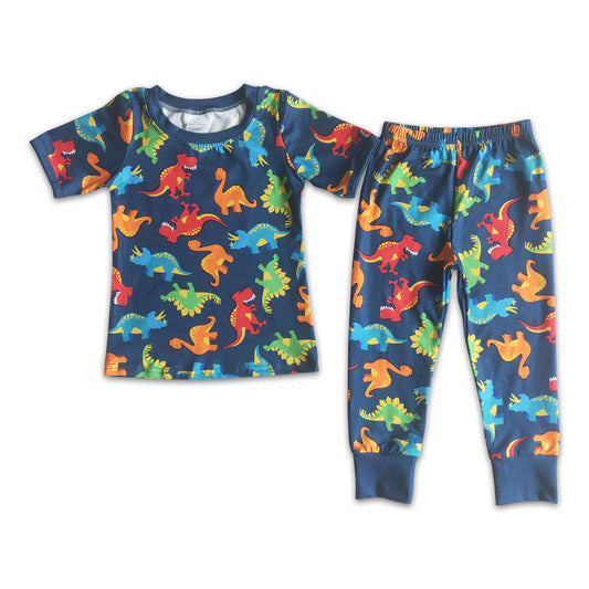 Dinosaur print shorts sleeve boy pajamas