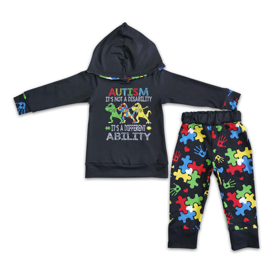 Autism is not a disability it's a different ability boy hoodie set