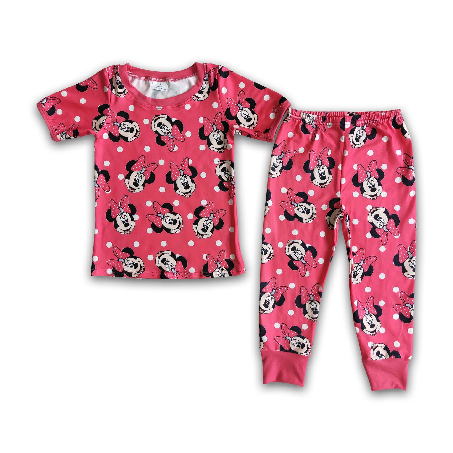 Cute print short sleeve pants girls pajamas
