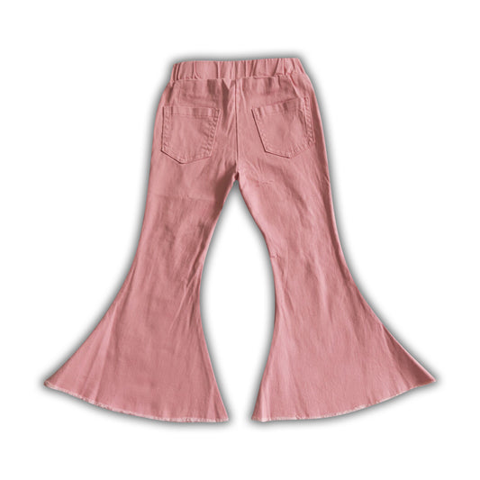 Girl pink solid denim pants baby girls jeans