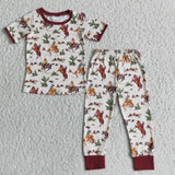 Boy Horse Print Short Sleeve Outfits