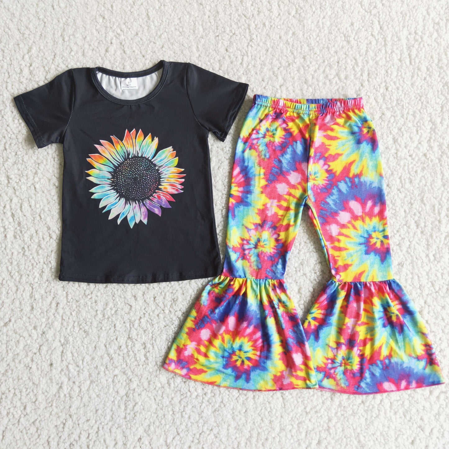 Girl Tie Dye Sunflowers Outfit