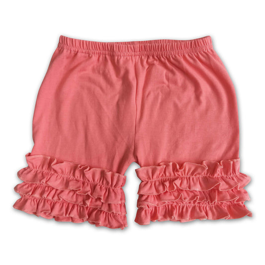 Girl solid icing ruffle shorts