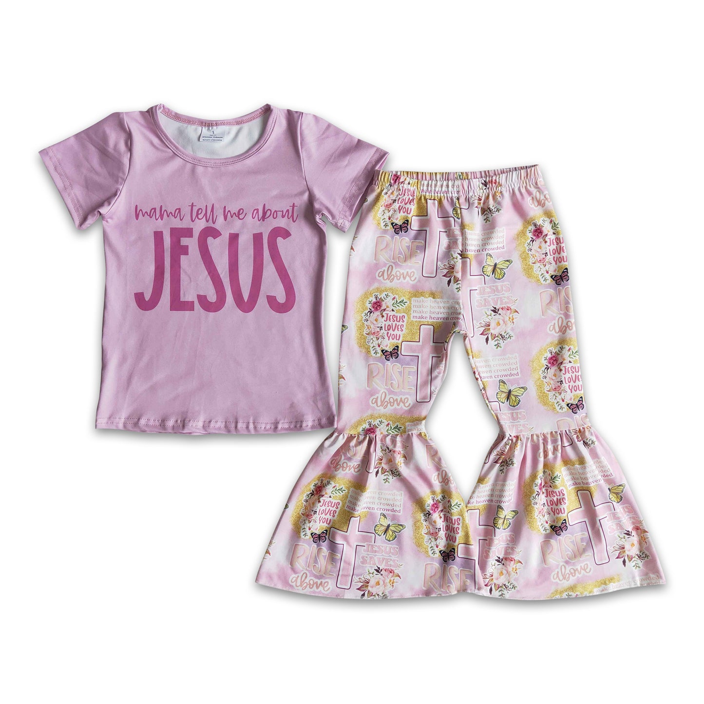 Mama tell me about jesus shirt pants girls easter clothing
