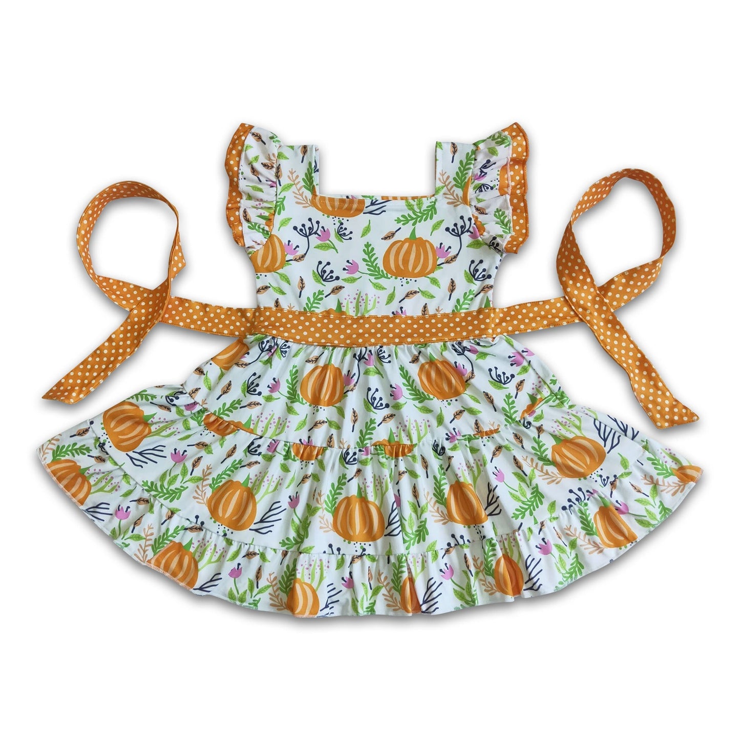 pumpkin patchwork twirl girls fall dresses