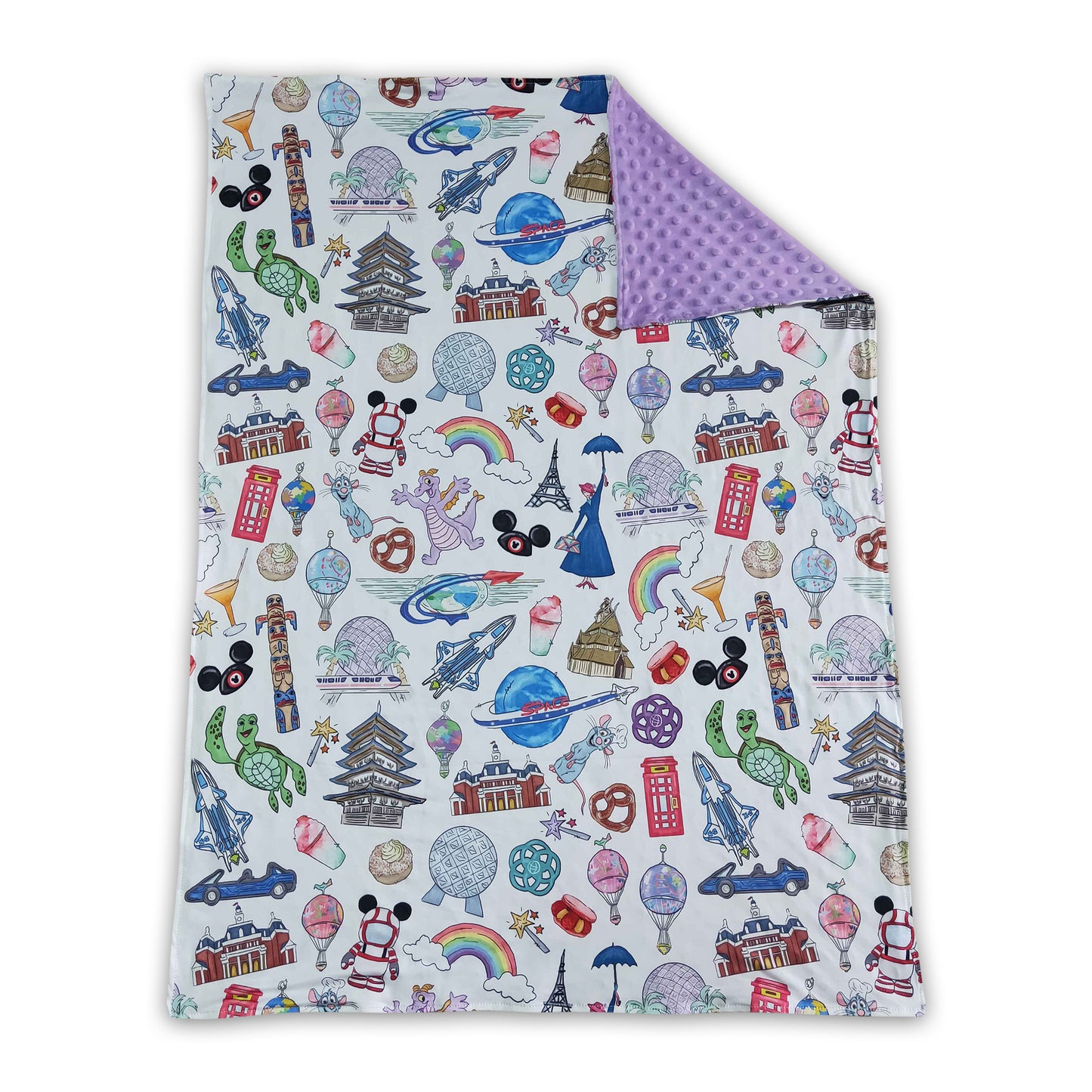 Cute print lavender polka dots baby boutique blankets