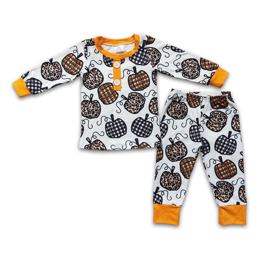 Leopard pumpkin boy pajamas