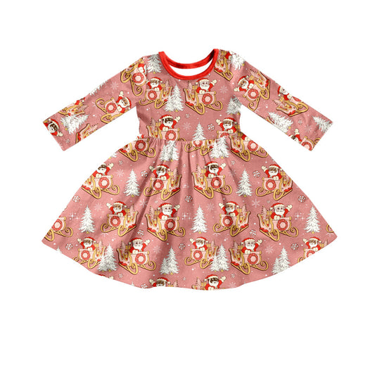 MOQ 5 santa Christmas tree girls twirl dresses