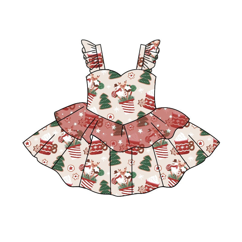 MOQ 5 Christmas tree snowman girls tulle dresses