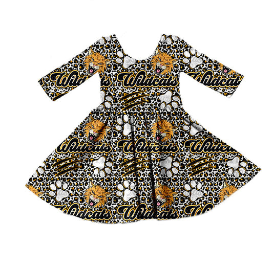 MOQ 5 leopard wild cats girls team dresses