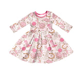 MOQ 5 pink boots hat cowgirl long sleeves western dress