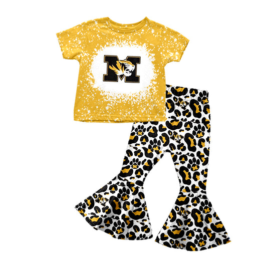 MOQ 5 M tiger top leopard pants girls team outfits