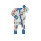 MOQ 5 PCS blue rainbow game baby boy zipper romper